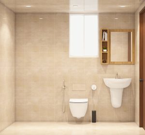 3D Rendering of well designed washroom